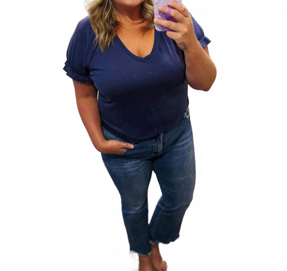 NEW ANOTHER LOVE women's janara t-shirt in electric indigo